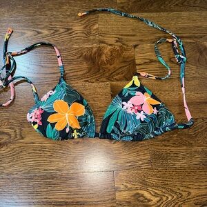 Old Navy Tropical Floral Bikini Top - Black, Orange, Pink, Green